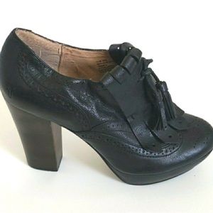 Frye leather oxford platform shoes